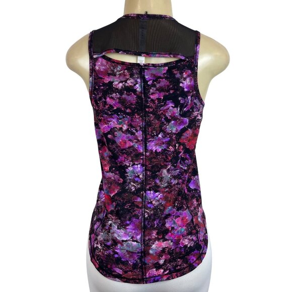 Lululemon Women's Black Purple Flower Training Sculpt Tank Shirt Sz 2 - NWT - Picture 4 of 8